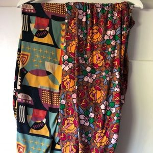 2 pair LuLaRoe TC leggings very colorful!